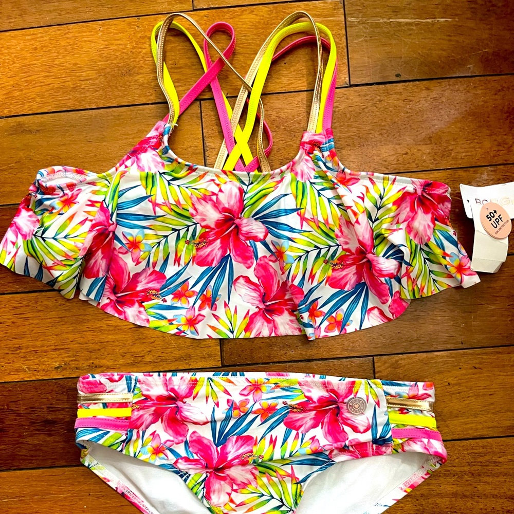 NWT BCBG Girls two piece swimsuit